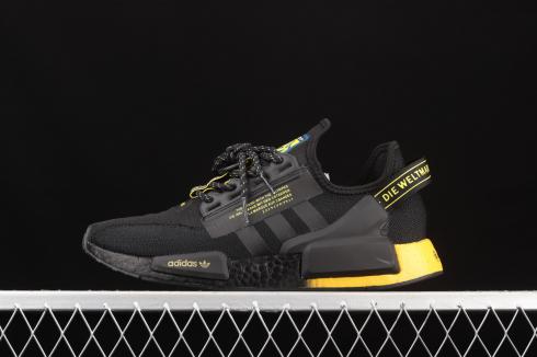 Adidas NMD R1 V2 Core Black Yellow Gradient Shoes GY5354