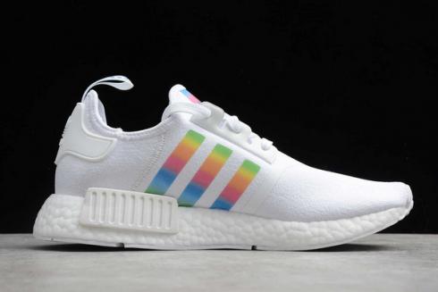 Adidas NMD R1 White Multi-Color Running Shoes FY9666