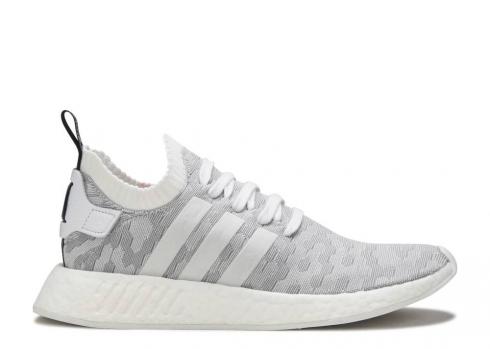 Adidas Wmns Nmd r2 Primeknit White Black Pink Core Running BY9520