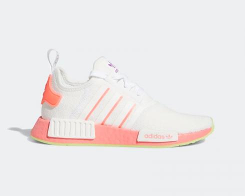 Wmns Adidas NMD R1 White Signal Pink Red FY9388