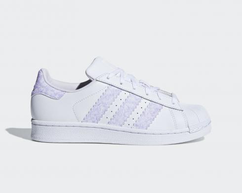 Adidas Originals Superstar J Cloud White Purple Shoes CG6612