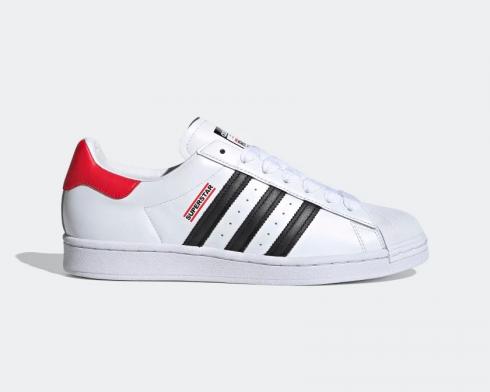 Run DMC x Adidas Superstar 50th Anniversary Cloud White Core Black Hi-Res Red FX7616