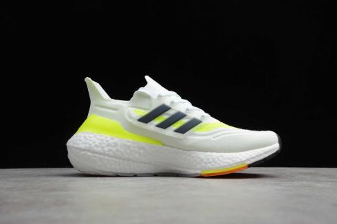 Adidas Ultra Boost UB21 Cloud White Yellow Core Black Running Shoes FY0401