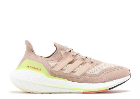Adidas Womens Ultraboost 21 Ash Pearl Halo Ivory Cloud White FY0399