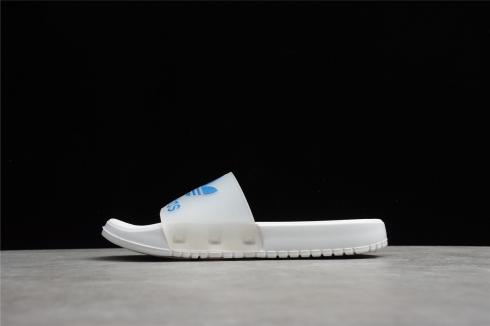 Adidas Adilette Lite Slides Cloud White Blue Shoes FU9138