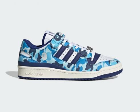 Adidas Forum 84 Low Bape 30th Anniversary Blue Camo Supplier Colour Off White ID4772
