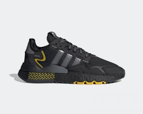 Adidas Nite Jogger Core Black Grey Four Yellow Shoes FV6571