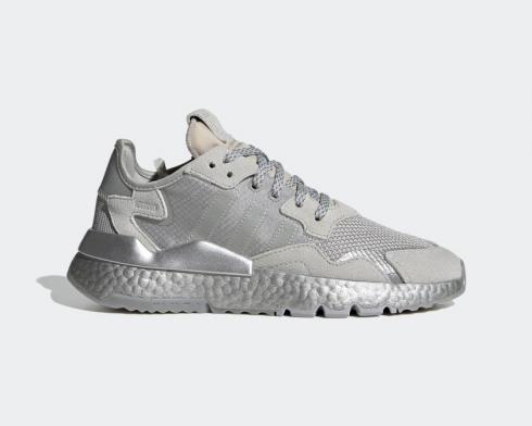 Adidas Nite Jogger Grey Two Silver Metallic Womens Shoes FW5466
