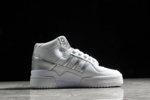 Adidas Originals Forum Mid Cloud White Metallic Silver Shoes D98182