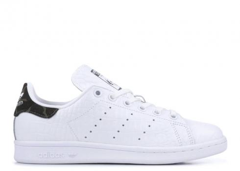 Adidas Stan Smith J Camo Heel Olive White Black Footwear BB0206