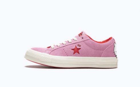 Converse One Star Ox Prism Pink Fiery Red Egret Shoes