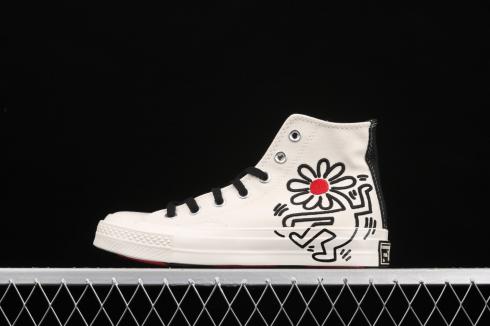 Keith Haring x Converse Chuck 70 Hi Egret Black Red Light Bone 171858C
