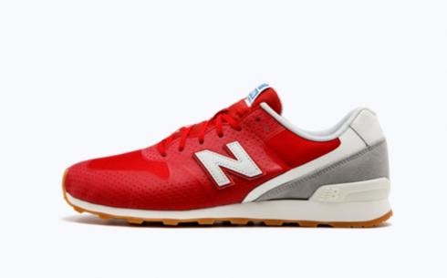 New Balance 696 White Red Athletic Shoes