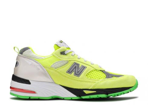 New Balance Aries X 991 Made In England Neon Yellow Silver M991AFL