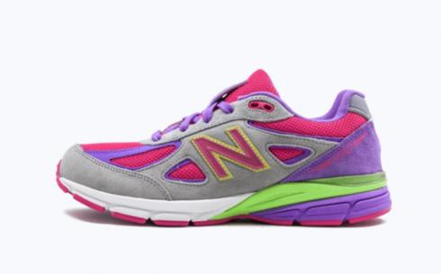 New Balance KJ990K2G Grey Purple Pink Neongreen Athletic Shoes