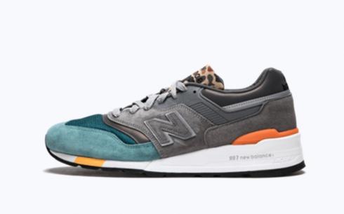 New Balance M997 Grey Green Athletic Shoes