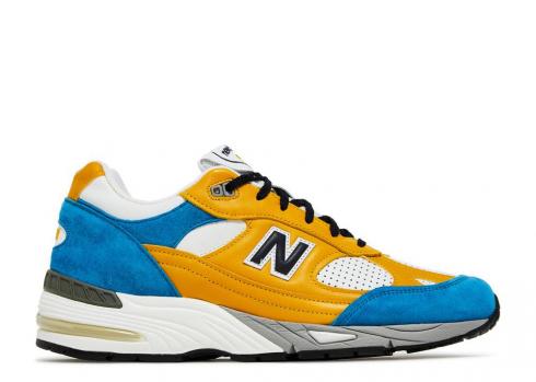 New Balance Sneakersnstuff X 991 Made In England Blue Yellow White Grey M991EF