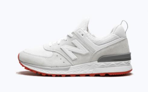 New Balance Ws574 White Red Shoes