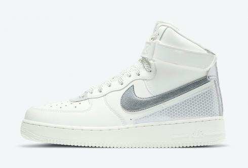 3M x Nike Air Force 1 High Summit White Metallic Silver Black CU4159-100