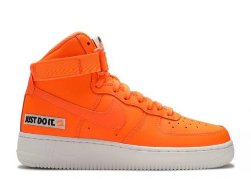 Nike Air Force 1 High 07 Lv8 Gs Just Do It Orange White Total Black AV7951-800