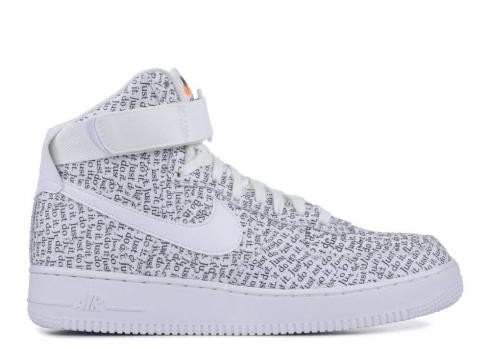 Nike Air Force 1 High 07 Lv8 Just Do It White Black AQ9648-100