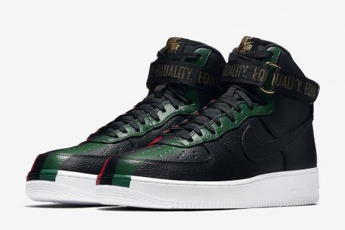 Nike Air Force 1 High BHM Black Black-University Red 836227-002