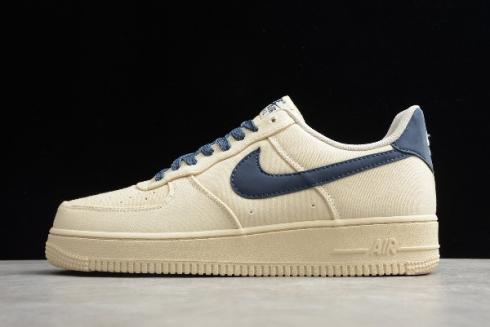 2020 Nike Air Force 1'07 Beige Deep Blue Reflection 315122 109