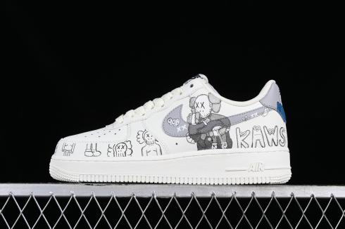 Kaws x Nike Air Force 1 07 Low White Grey Blue CW2288-999