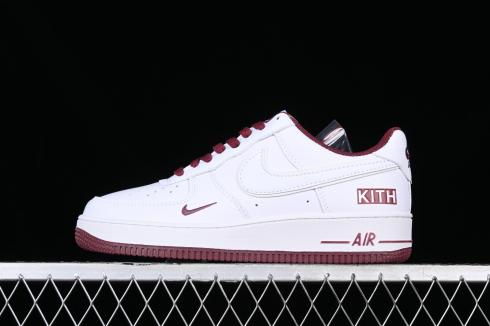 Kith x Nike Air Force 1 07 Low White Dark Red KT1659-006