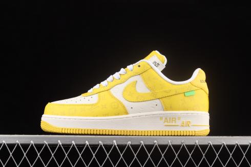 LV x Nike Air Force 1 07 Low Yellow White Running Shoes DM0970-101