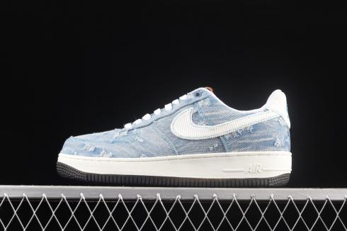 Levis x Nike Air Force 1 07 Low Navy Blue White Black Shoes 316122-333