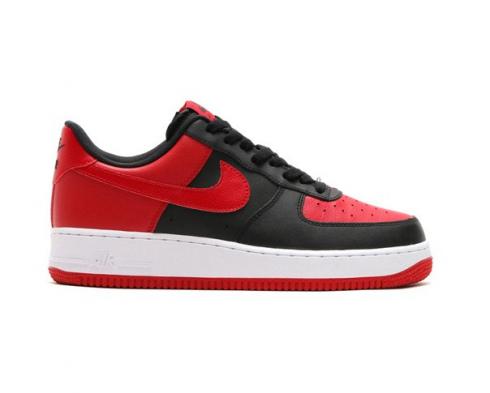 Nike Air Force 1 '07 Challenge Red White Black Athletic Sneakers 820266-009