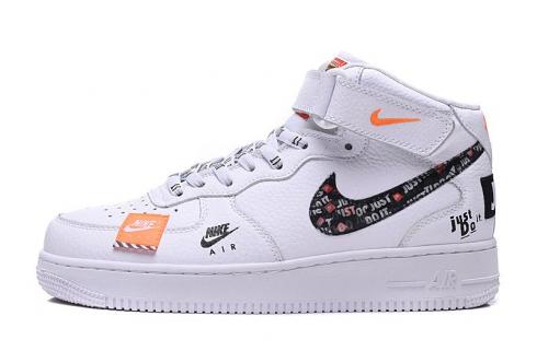 Nike Air Force 1 '07 LV8 JUST DO IT White Black Total Orange AR7718-100