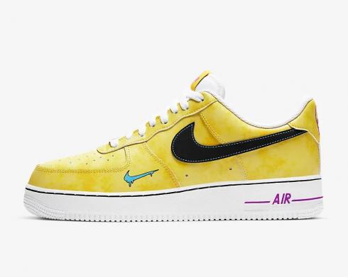 Nike Air Force 1 07 LV8 Peace Love and Basketball Speed Yellow Laser Blue White Black DC1416-700