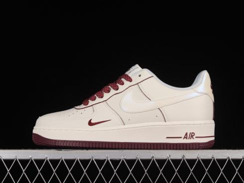 Nike Air Force 1 07 Low Pearlescent Beige Dark Red DD9915-666