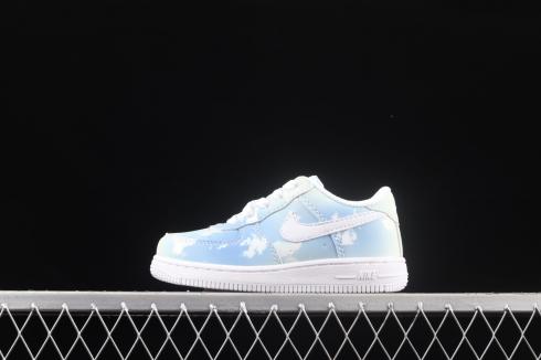 Nike Air Force 1 07 Low White Blue Little Kids Shoes 314193-400