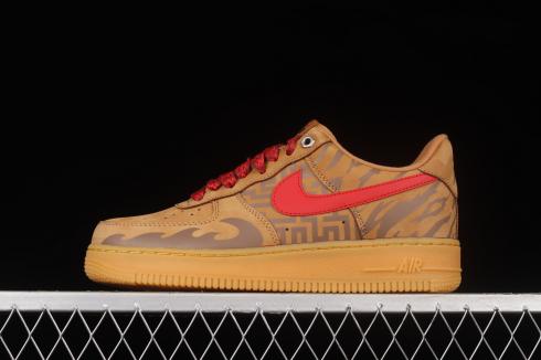 Nike Air Force 1 07 Low Year of the Tiger Suede Brown University Red CJ9179-202