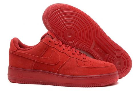 Nike Air Force 1 '07 Lv8 Gym Red Crocodile Suede Leather Shoes 718152-601