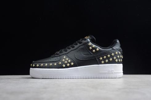 nike air force 1 black with gold stars