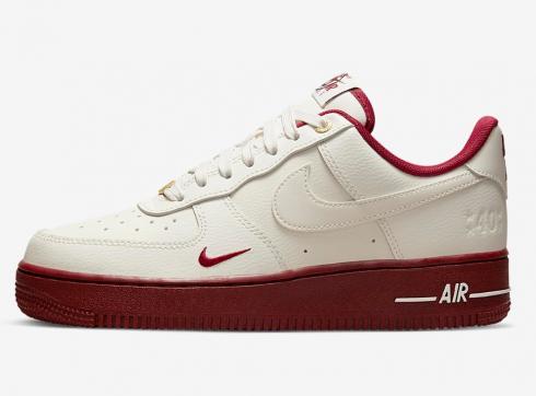 Nike Air Force 1 40th Anniversary Sail Team Red Metallic Gold DQ7582-100