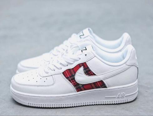 Nike Air Force 1 Low '07 Flannel White Red AH596728-035