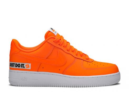 Nike Air Force 1 Low 07 Lv8 Just Do It Orange White Total Black AO6296-800