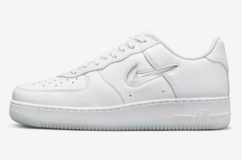 Nike Air Force 1 Low 07 Retro Color of the Month Jewel Swoosh Triple White FN5924-100