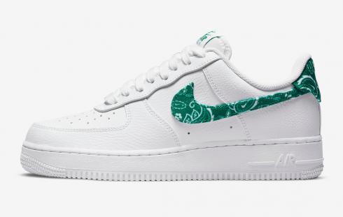 Nike Air Force 1 Low Green Paisley White Shoes DH4406-102