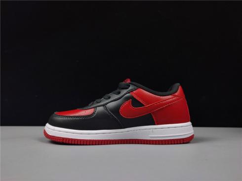 Nike Air Force 1 Low Infant Toddler Black Red Kids Shoes 596730-016