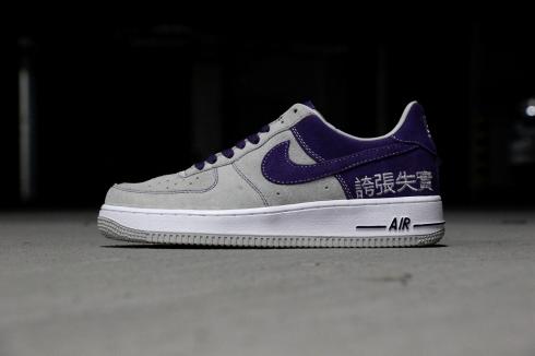 Nike Air Force 1 Low Lifestyle Shoes Grey Blue