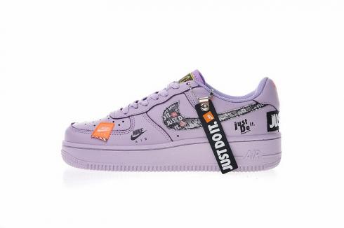 Nike Air Force 1 Low Light Violet Orange Black Just Do It 616725-500