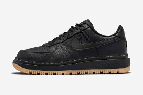 Nike Air Force 1 Low Luxe Black Gum Brown Shoes DB4109-001