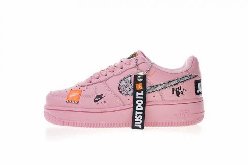 Nike Air Force 1 Low Pink Orange Black Just Do It 616725-800