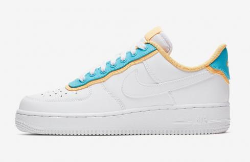 Nike Air Force 1 Low SE White Light Blue Fury Topaz Gold AA0287-105